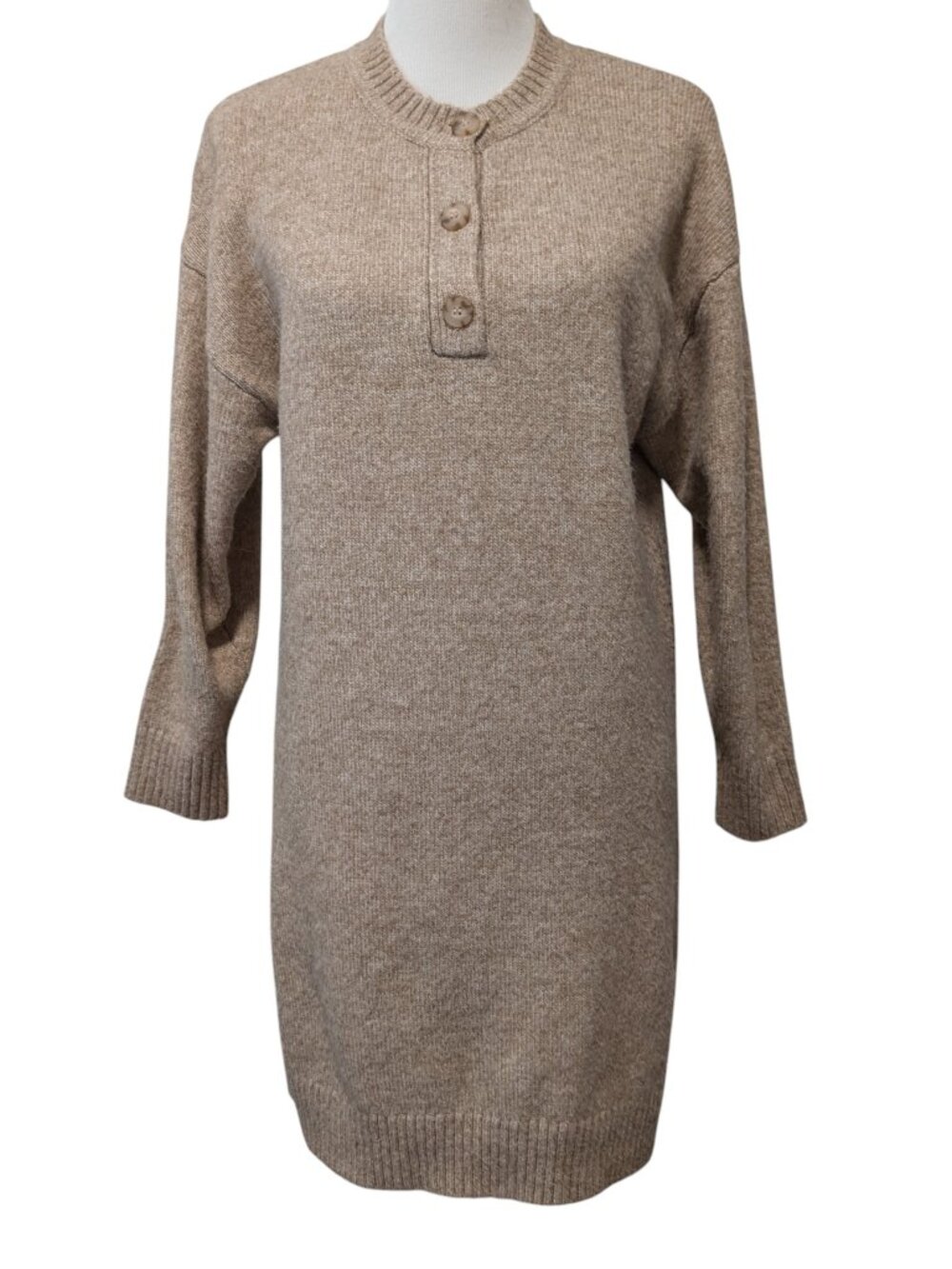 Mus & Bombon Womens NWT Size S Beige Mendillorri Poly Wool Blend Sweater Dress